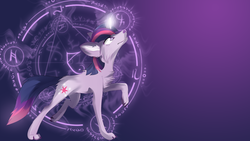 Size: 1920x1080 | Tagged: safe, artist:affanita, artist:avareq, twilight sparkle, wolf, g4, snoozy sour, species swap, twiwolf, wallpaper, wolfified