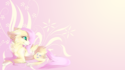 Size: 1920x1080 | Tagged: safe, artist:affanita, artist:avareq, fluttershy, wolf, g4, cute, female, flutterwolf, shyabetes, snoozy sour, species swap, wallpaper, wolfified