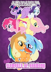 Size: 423x600 | Tagged: safe, artist:nattherat, applejack, fluttershy, pinkie pie, rainbow dash, rarity, twilight sparkle, alicorn, pony, g4, female, mare, twilight sparkle (alicorn)