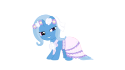Size: 1920x1080 | Tagged: safe, artist:serendipony, trixie, g4, .svg available, clothes, dress, filly, simple background, smiling, svg, transparent background, vector
