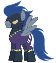 Size: 6409x7191 | Tagged: safe, artist:d4svader, descent, pegasus, pony, g4, .psd available, absurd resolution, clothes, costume, male, shadowbolts, shadowbolts costume, simple background, solo, spread wings, stallion, transparent background, vector, wings