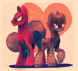 Size: 900x825 | Tagged: safe, artist:kunaike, squirrel, crossover, male, marvel, parody, ponified, spider-man, squirrel girl