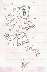 Size: 1552x2384 | Tagged: safe, oc, oc only, oc:fe, pony, unicorn, traditional art