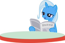 Size: 8787x5744 | Tagged: safe, artist:nimbustheponi, trixie, pony, unicorn, g4, absurd resolution, lidded eyes, newspaper, open mouth, simple background, transparent background, trixie is not amused, unamused, vector