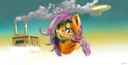 Size: 1000x511 | Tagged: safe, artist:timeforsp, scootaloo, pony, g4, female, solo, steampunk