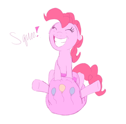 Size: 1131x1113 | Tagged: source needed, useless source url, safe, pinkie pie, g4, cutie mark diapers, diaper, female, non-baby in diaper, poofy diaper, solo, touching diaper