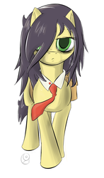 Size: 1000x1700 | Tagged: safe, artist:lurkie-oh, drawfag, ponified, tomoko kuroki, watamote