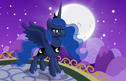 Size: 5215x3375 | Tagged: safe, artist:drawponies, princess luna, pony, g4, female, moon, solo