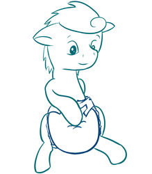 Size: 700x800 | Tagged: safe, artist:candymane, oc, oc only, pony, diaper, non-baby in diaper, solo, touching diaper