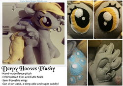 Size: 1000x700 | Tagged: artist needed, safe, derpy hooves, g4, irl, photo, plushie, text