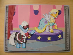 Size: 1024x768 | Tagged: safe, derpy hooves, photo finish, pegasus, pony, picture perfect pony, g4, clothes, craft, dress, female, kamina sunglasses, mare, papercraft, photo, sunglasses