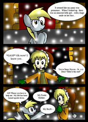 Size: 574x791 | Tagged: safe, artist:neoncabaret, derpy hooves, oc, oc:mel, human, comic:derpy's wish, g4, comic