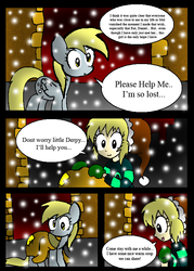 Size: 566x791 | Tagged: safe, artist:neoncabaret, derpy hooves, oc, oc:mel, human, comic:derpy's wish, g4, comic