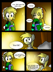 Size: 586x791 | Tagged: safe, artist:neoncabaret, derpy hooves, oc, oc:mel, human, comic:derpy's wish, g4, comic