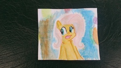 Size: 1280x720 | Tagged: safe, artist:whatsapokemon, fluttershy, pony, g4, female, solo, traditional art