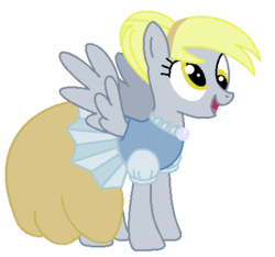 Size: 433x405 | Tagged: safe, artist:frele-ania, derpy hooves, pegasus, pony, g4, clothes, dress, female, gala dress, mare, simple background, solo, transparent background