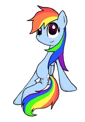 Size: 471x674 | Tagged: safe, artist:balitix, rainbow dash, g4, belly, closed mouth, eyes open, folded wings, full body, no pupils, simple background, smiling, solo, white background, wings