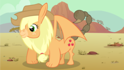 Size: 1920x1080 | Tagged: safe, artist:adcoon, applejack, donkey, hybrid, manticore, g4, show accurate, species swap, wat