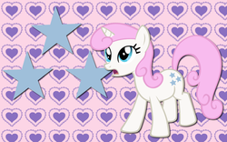 Size: 900x563 | Tagged: safe, twinkleshine, pony, g4, female, heart, solo, stars, wallpaper