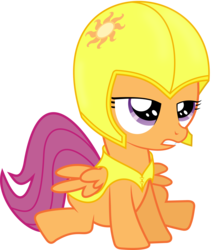 Size: 3001x3554 | Tagged: safe, scootaloo, g4, armor, guard, harness, helmet