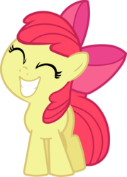 Size: 2870x4015 | Tagged: safe, artist:bobthelurker, apple bloom, earth pony, pony, g4, spike at your service, adorabloom, cute, eyes closed, female, filly, simple background, smiling, solo, transparent background, vector