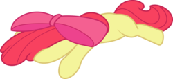 Size: 6587x3000 | Tagged: safe, apple bloom, earth pony, pony, g4, faceplant, female, filly, flattened, simple background, solo, transparent background