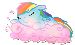 Size: 969x578 | Tagged: safe, artist:pepooni, rainbow dash, pony, g4, cloud, female, solo