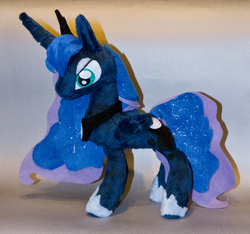 Size: 1000x936 | Tagged: safe, artist:volve-o3o, princess luna, pony, g4, irl, photo, plushie, solo