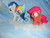 Size: 640x480 | Tagged: safe, artist:legadema, rainbow dash, scootaloo, soarin', g4, cloud, irl, photo, plushie