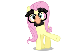 Size: 1168x843 | Tagged: safe, artist:scootaloooo, fluttershy, g4, groucho mask, simple background, swapped cutie marks, transparent background, vector