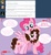 Size: 1236x1334 | Tagged: safe, artist:shinta-girl, pinkie pie, oc, oc:shinta pony, g4, ask, spanish, translated in the description, tumblr