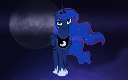 Size: 1680x1050 | Tagged: safe, artist:arareroll, princess luna, alicorn, pony, g4, female, looking at you, mare, moon, solo, wallpaper