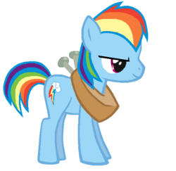 Size: 549x533 | Tagged: safe, artist:durpy, color edit, big macintosh, rainbow dash, earth pony, pony, g4, male, stallion, younger
