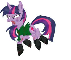 Size: 1781x1493 | Tagged: safe, artist:daisy-dictator, twilight sparkle, pony, unicorn, g4, blood, clothes, cut, female, injured, mare, shirt, solo