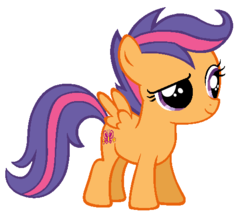 Size: 520x457 | Tagged: safe, artist:durpy, scootaloo, scootaloo (g3), g3, g4, g3 to g4, generation leap, simple background, vector, white background