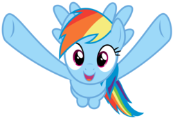 Size: 8191x5612 | Tagged: safe, artist:thatguy1945, rainbow dash, pegasus, pony, g4, absurd resolution, cute, dashabetes, female, flying, happy, hug, incoming hug, simple background, solo, transparent background, vector