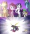 Size: 622x700 | Tagged: safe, applejack, fluttershy, pinkie pie, rainbow dash, rarity, spike, g4, alicorn flash, digimon, exploitable meme, hub logo, meme, metalgarurumon