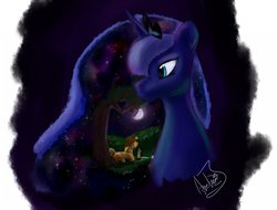 Size: 1024x780 | Tagged: safe, artist:archonix, applejack, princess luna, g4, fanfic, fanfic art