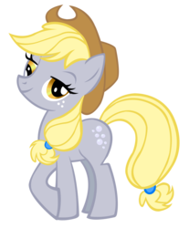 Size: 1496x1810 | Tagged: safe, artist:durpy, color edit, applejack, derpy hooves, earth pony, pony, g4, female, hat, mare, palette swap, recolor, silly, silly pony, simple background, solo, stock vector, transparent background, vector, who's a silly pony