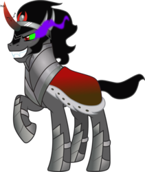 Size: 3796x4500 | Tagged: safe, artist:vaderpl, king sombra, pony, unicorn, g4, absurd resolution, armor, dark magic, evil smile, male, simple background, sombra eyes, stallion, transparent background, vector