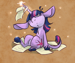 Size: 860x731 | Tagged: safe, artist:ponygoggles, twilight sparkle, classical unicorn, g4, horn, leonine tail, scroll