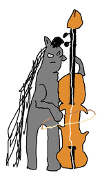 Size: 409x689 | Tagged: artist needed, source needed, safe, octavia melody, earth pony, anthro, g4, bow (instrument), cello, female, ms paint, musical instrument, simple background, solo, stylistic suck, white background