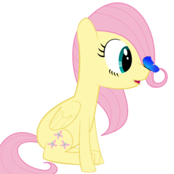 Size: 720x720 | Tagged: safe, artist:bleutaco, fluttershy, butterfly, g4, filly, simple background, transparent background, vector