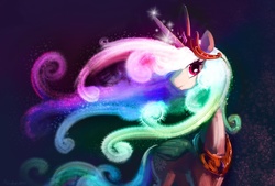 Size: 2091x1415 | Tagged: safe, artist:paladin, princess celestia, g4, glowing, mane