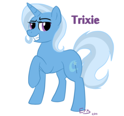 Size: 900x842 | Tagged: safe, artist:dragonartisteris, trixie, pony, unicorn, g4, female, grin, horn, mare, raised hoof, simple background, smiling, solo, transparent background