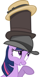 Size: 1600x3072 | Tagged: safe, artist:cupcakescankill, twilight sparkle, g4, hat, simple background, team fortress 2, towering pillar of hats, transparent background
