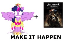 Size: 1337x796 | Tagged: safe, twilight sparkle, alicorn, pony, g4, assassin's creed, assassin's creed iii, exploitable meme, female, george washington, make it happen, mare, the tyranny of king washington, twilight snapple, twilight sparkle (alicorn)