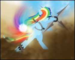 Size: 1055x839 | Tagged: safe, artist:ryuukiba, rainbow dash, g4, naruto, parody, rasengan, shuriken, solo