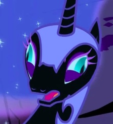 Size: 354x390 | Tagged: safe, edit, edited screencap, screencap, nightmare moon, alicorn, pony, g4, bust, cropped, derp, faic, female, open mouth, portrait, solo, wat