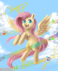 Size: 860x1050 | Tagged: safe, artist:moon-beams, fluttershy, pony, g4, female, singing, solo